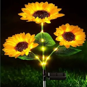 Solar Sunflower Flower Garden Light Outdoor Lawn Landscape Lamp LED Decorative Stake Light for Yard Patio Garden Home Decor