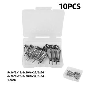 10pcs Fishing Tie Anti-tangle Rod Tip Guide Rings Kit LUYA Rods Sea Rods Long Casting Top Rings Front Guide Eyes Over Lines