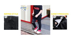 elRume Kids Celana Panjang Jeans Anak Ripped Hitam Usia 1-12 Tahun