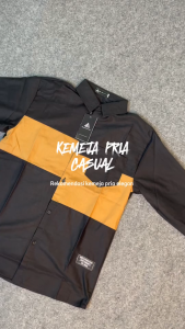 ALNI OFFICIAL STORE - Kemeja Pria Lengan Panjang Motif Abstract Polos Premium