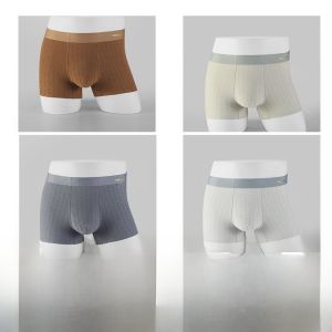 MiiOW | Mens Pure Cotton Antibacterial Breathable Underwear Soft新疆 Cotton Moisture Absorbent Comfortable Four Corner Briefs Shorts
