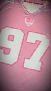 Baju Jersey Rugby Wanita Pink Hockey Full Printing Casual Sport / Kaos Jersey Wanita
