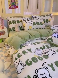 MiiOW | Bộ Chăn Ga Gối Đệm Lông Mềm Mùa Đông 4 Món