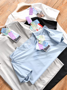 Cool Tech round Neck T-Shirt Mens Summer Sports Versatile Quick Dry Short Sleeve 3D Tailoring Breathable Polyester Fiber