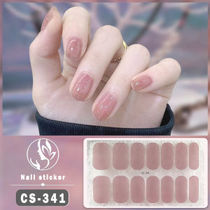 Summer Pure Color Nail Art Stickers Long And Short Gel Nail Oil Film Stickers for Students And Office Workers Whitening Effect