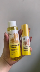 SCT Unlimited Sunflower Toner and Serum Brightening Hydrating Facial Skin Care Daily Routine Set