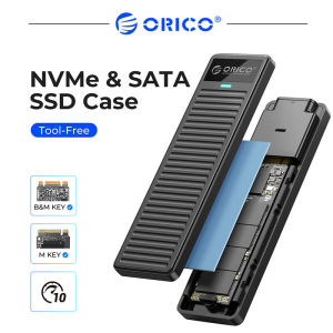 ORICO USB 3.2 Gen 2 M.2 NVME/SATA SSD Enclosure 10 Gbps Solid State Drive Enclosure Support UASP Trim for NVME/SATA SSDs 2242/2260/2280