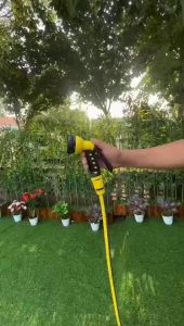 Vòi xịt tăng áp Bộ vòi xịt rừa xe tưới cây tăng áp 7 chế độ kèm cuộn dây CÓ PHỤ KIỆN