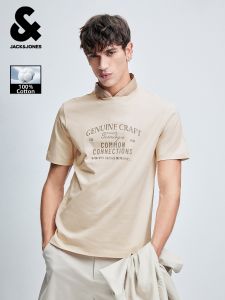 Jack Jones | Cotton T-Shirt Round Neck Letter Print Simple Stylish
