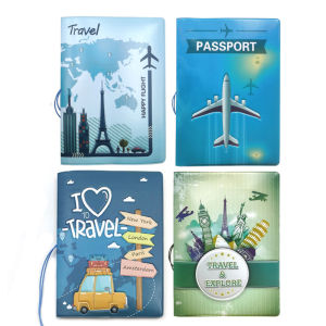 World Trip  Passport Cover Emboss Mens  Print Girls Boys ID Card Holder Travel Ticket Passport Case Drop Shipping