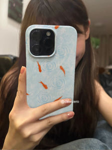 L909 Bring In Wealth and Treasure Koi for Iphone15 Apple 16pro Phone Case 14plus Drop-Resistant 13 Promax12 Niche Art No Shell Twinning Two-in-One Film Soft Case 15pro Case