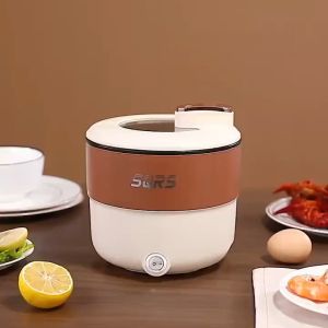 Rice Cooker Mini 1.5 Liter Krem dan Coklat Penanak Nasi Serbaguna Panci Listrik Anti Lengket