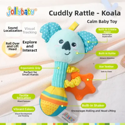 Jollybaby | Infant Soothing Rattle Toy with Teething and Grip Training 0-1 Years