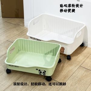 For Home under-Desk Bookshelf Movable Book Storage Basket Student Classroom Desktop Shelf Dorm Sundries Storage Box