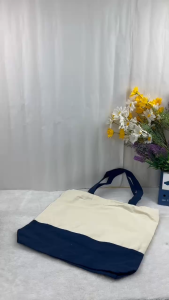 Casual Canvas Tote Bag Totebag Student Sekolah Tuisyen Beg Tuition Bag Cotton Lunch Bag