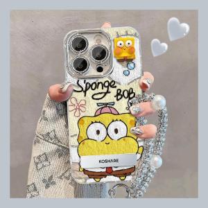 Adorable SpongeBob Cartoon Girl Style Phone Case Vivos19Pro Vibox60 Y52s Iqoo12pro Protective Cover Hard Shell Stand Design