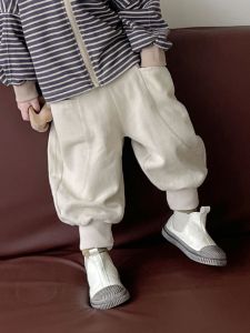 Spring New Arrival Boys Casual Harlan Pants Long Loose Fit Baby All-Match Elastic Waist Cotton Trousers Childrens Wear