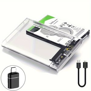 Congdi | 2.5-inch Mobile Hard Drive Enclosure USB 3.0/Type C HDD Case for 9.5mm 7mm SATA III II I Support UASP High Speed Tool-Free