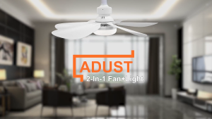 52CM 46CM 40W Ceiling Fan with Light Bulb 3 Color Ceiling Bulb Light with RC for Bedroom