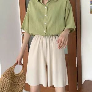 Clearance Special Offer Ice Silk Sports Pants Female Loose Tappered Casual Sweatpants Drooping Slimming Easiest for Match Wide-Leg Knickerbockers Tide