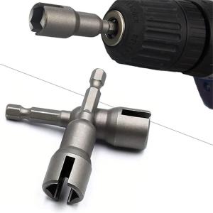 Natural Color Butterfly Socket Wrench - 65mm Hex Handle Slotted Wing Nut Tool for Electric Screwdriver Panel Installation