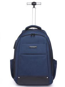 Mens and Womens Business Computer Backpack Large Capacity Junior High School Trolley Bags Band Wheels Lightweight Backpacks Travel Bag