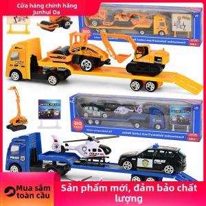 JUNHUIDA | Mô Hình Xe Kỹ Thuật Kim Loại Mini Trượt Qua Biên Giới 4 Cái
