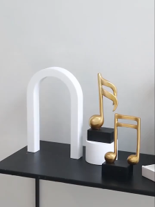 Dekorasi Musik Resin Music Note Statue Untuk Rumah Kantor Dekorasi Aksesoris