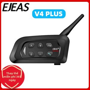 EJEAS | Bộ Đàm Bluetooth Cho Mũ Bảo Hiểm Xe Máy EJEAS V4 Plus Phạm Vi 1500m Chống Nước IP65 Hỗ Trợ 4 Người Giảm Tiếng Ồn