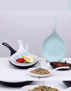 Korean Handheld Dish Fashion White With Handle Large Spoon Tray Fries Fried Chicken Snack Plate Fruit Dessert Cake internet celebrity