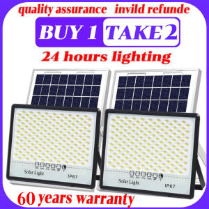 🎁BUY 1 TAKE 2🎁Lampu Solar Light 50000W Solar Flood Light LED Light waterproof Street Lamp heavy duty with solar Waterproof panel bulb garden lamp outdoor original