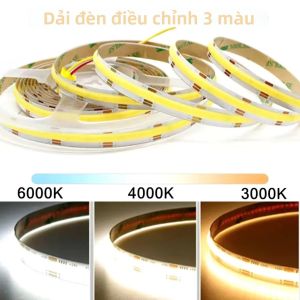 Dải Đèn LED COB 24V Có Thể Điều Chỉnh Độ Sáng 3 Màu CCT Chiều Rộng 8mm/10mm Băng Đổi Màu 2700K Đến 6500K RA90 Dùng Cho Chiếu Sáng Tuyến Tính Trong Phòng Ngủ