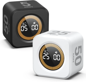 Rotary Timer Smart Silent Visual Kitchen Timer Tomato Digital Timer for Kids and Adults Optional Study Timer Pomodoro Gadget