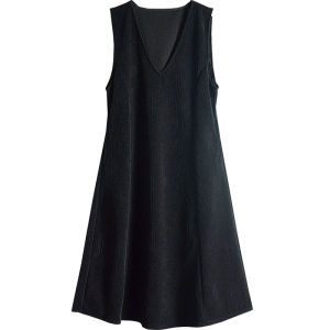 Vest Skirt for Women Fall and Winter A- line Jumper Dress Long Loose Suspender Skirt Small Underskirt Plus Size Dress V Neck