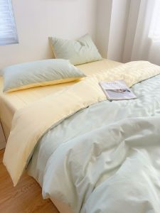 Nordic Style Student Dormitory Bedding Set Pure Cotton Washed Three Or Four Piece Suite Simple Design Cotton Fabric Bedding