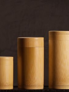 Pure Natural Bamboo Tea Canister Tea Storage Sealed Jar Retro Chinese Style Handmade Tea Leaves Box Windbone Select Household Direct Supply