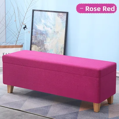 Detachable Fabric Storage Bench Bedroom Sofa Living Room Multi-Functional Storage Stool Washable Cotton Bench for Try-On Room