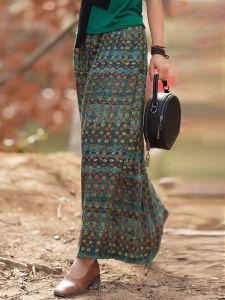 QINGNAER | Floral Retro Elegant Skirt