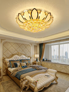LAIDENG | Luxurious Yellow Crystal Circular Ceiling Light
