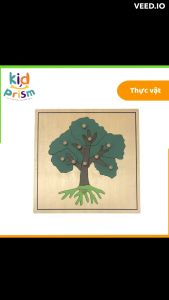 Tranh ghép 3D hình cây bằng gỗ giúp bé phát triển tư duy kích thích trí não (Giáo cụ Montessori)