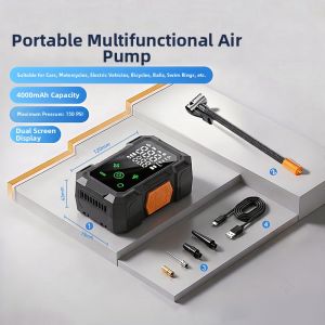 Wireless Portable Tire Inflator with Pressure Gauge