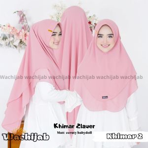 Khimar Ceruty 2layer Hijab Ceruti Babydoll Polos Jumbo Wachijab