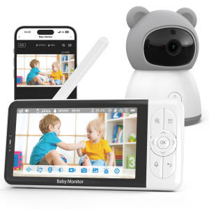 Tuya Smart Baby Monitors camera 5"1080P Display Temperature Detection APP View Control Baby Nanny 2-Way Audio Baby Cam