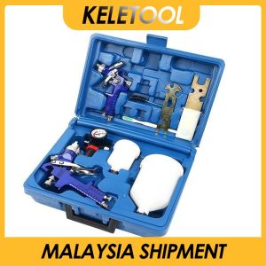 HVLP Spray Gun Professional Mini Pneumatic Paint Spray Gun Power Tool Painting Cars Aerograph Tool 1.4 0.8mm Spray Guns