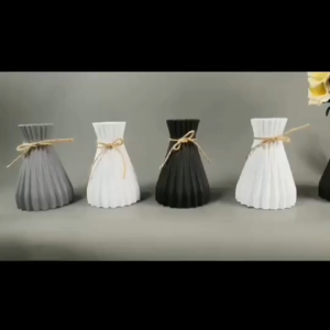 1pcs Nordic Style Plastic Vase Hemp Rope Origami Living Room Decoration Ornaments Photo Props