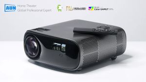 AUN【For office Daytime HD】TOP 23500 lumen 1400 ANSI android projector 4k ultra hd with wifi and bluetooth in cinema portable movie mini projector for phone and laptop smart wireless projector for teaching for classroom