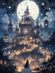 Oil Painting By Numbers Kit Dream Castle Number Drawing Canvas DIY Pictures By Numbers Home Decor