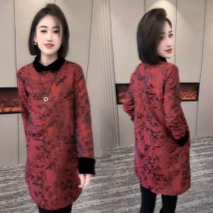 Spring 2025 New Fashion Korean Style Slimming Womens Midi Dress Embroidered Tussah Silk Doll Collar Buttoned Satin Dress