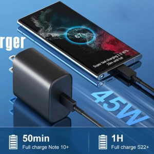 【รับประกัน 1 ปี】🔥 ชุดชาร์จ Samsung 45W Fast Charge ชุดชาร์จซัมซุง รองรับการชาร์จด่วนพิเศษ รองรับรุ่น s24Ultra/ s23Ultra/ S22/21/20 Ultra / S21+/ Note 20/10 /Note20 Ultra /  A70 / A71 / A73 รองรับทุกรุ่น