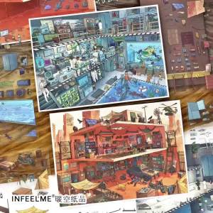 Mr.paper | Bộ Sticker PET Chống Nước Mr.Paper Khổ Lớn 4 Tờ/gói Trang Trí DIY Cho Sổ Tay Scrapbook Collage Dòng Sản Phẩm Business Open Series